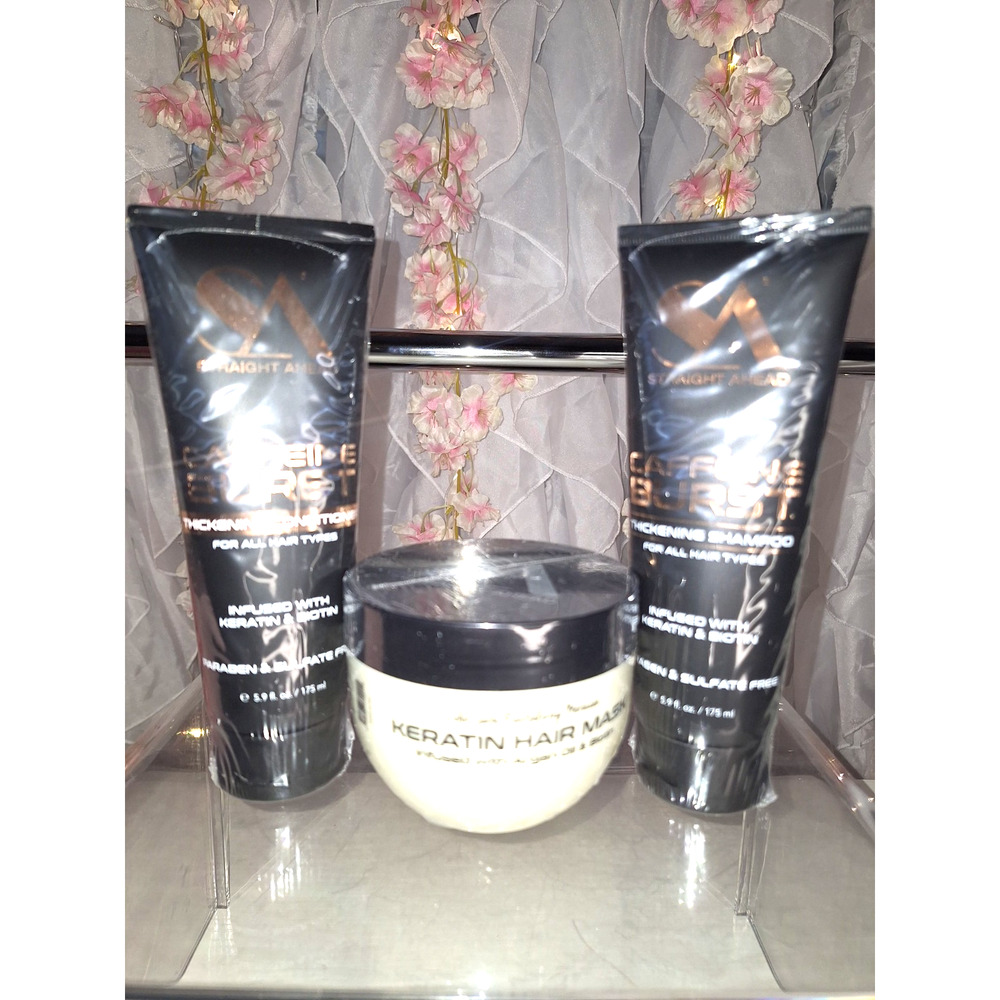 Straight Ahead hair bundle, shampoo, conditioner & keratin Hair Mask